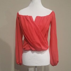 Elegant Red Off-Shoulder Women's Top